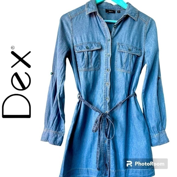 Dex Blue Jean Dress  US S - Picture 1 of 3